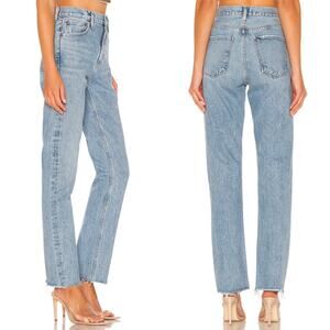 AGOLDE Cherie High-Rise Straight Jeans 28 Merit Light Wash Blogger Fave